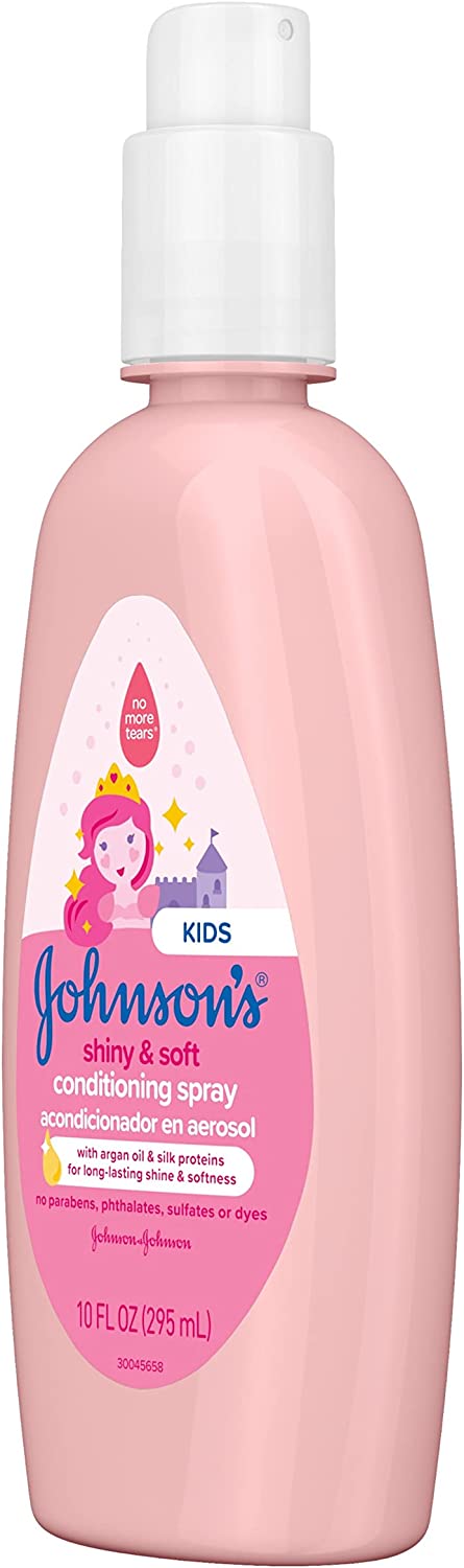 Johnson's Baby Shiny & Soft Tear-Free Kids' Hair Conditioning Spray with Argan Oil & Silk Proteins, Paraben, Sulfate & Dye-Free Formula, Hypoallergenic & Gentle for Toddlers, 10 Fl Oz - Image 10